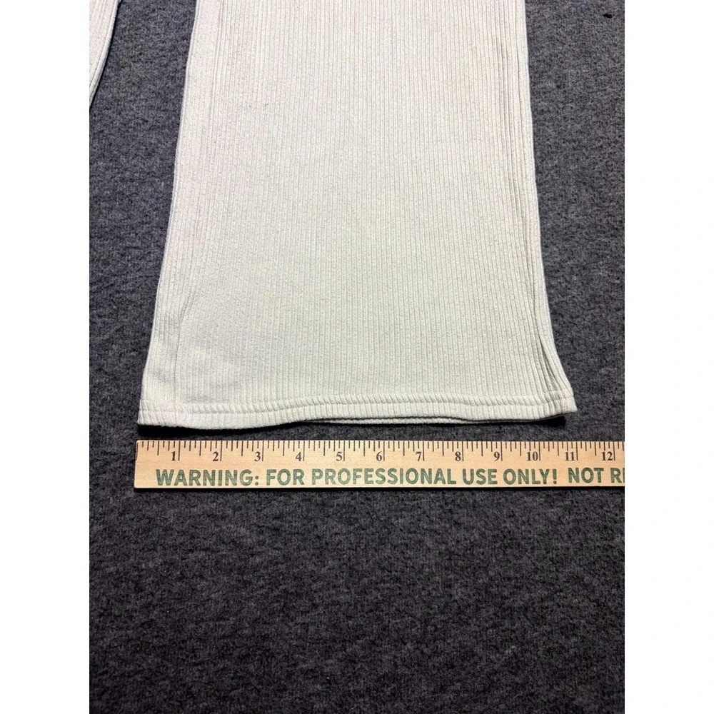 Hollister Sleep Pants Womens XS Beige Stretch Ribbed High Rise Cozy Wide Leg